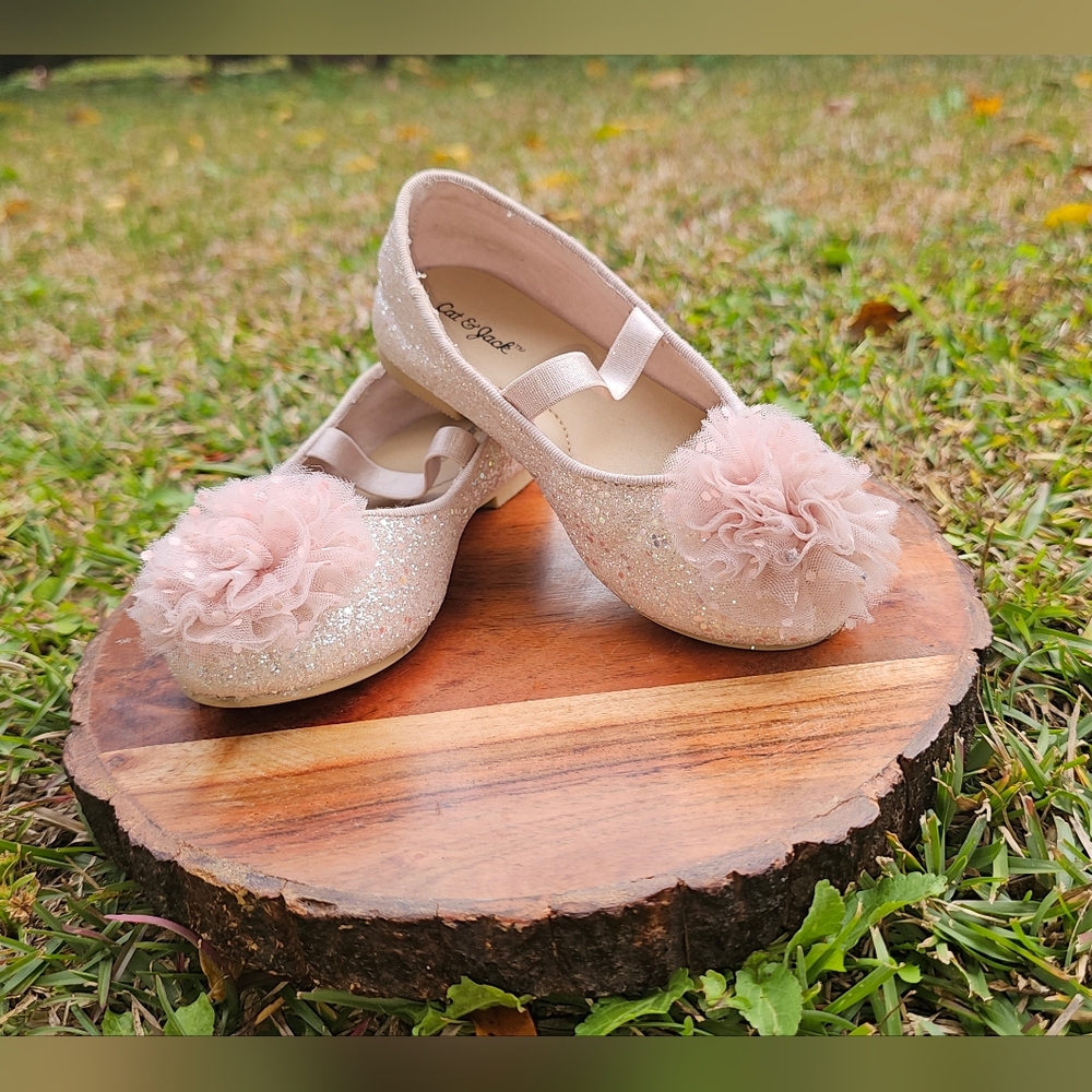 Cat & Jack Sparkly Cream Dress Shoes